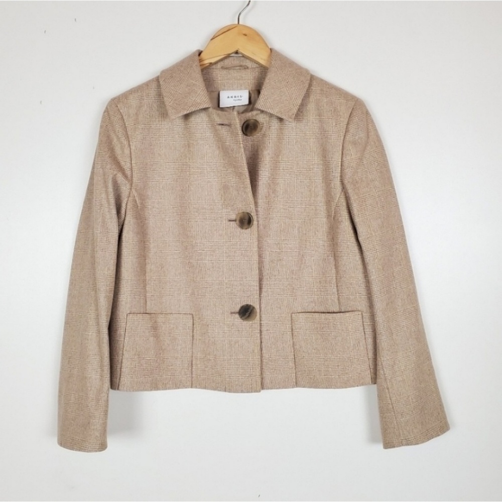 AKRIS PUNTO 《NWOT》 Glen Plaid Crop Wool Jacket 10
